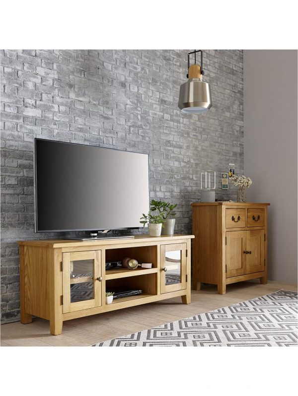 selling london oak ready assembled tv unit fits up to 50 inch tv 5f1c0b2bea275