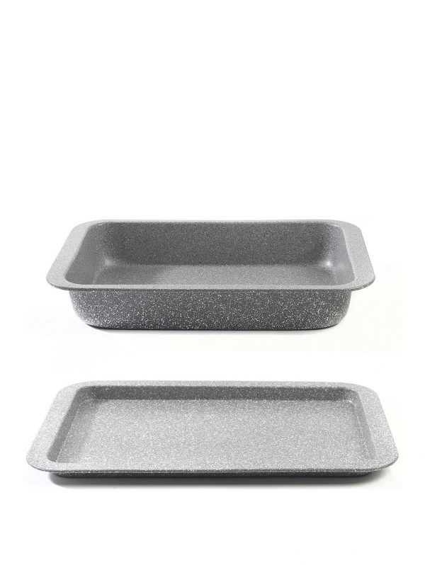 selling marble collection roasting pan and baking tray set in grey 5efc55bb99cb6
