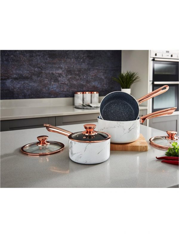 selling marble rose gold edition set of 3 saucepans 5f05b66793b05