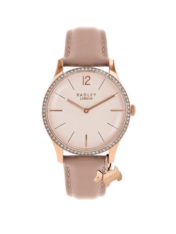 selling millbank pale pink leather strap watch with iconic dog charm 5efc63b4e279f