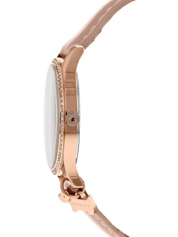 selling millbank pale pink leather strap watch with iconic dog charm 5efc63b7ef1c5