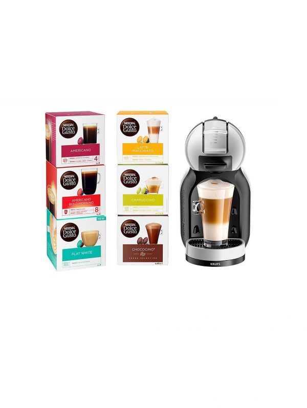 selling mini me automatic coffee machine arctic grey and black anthracite by krups starter kit 5f05637402be6