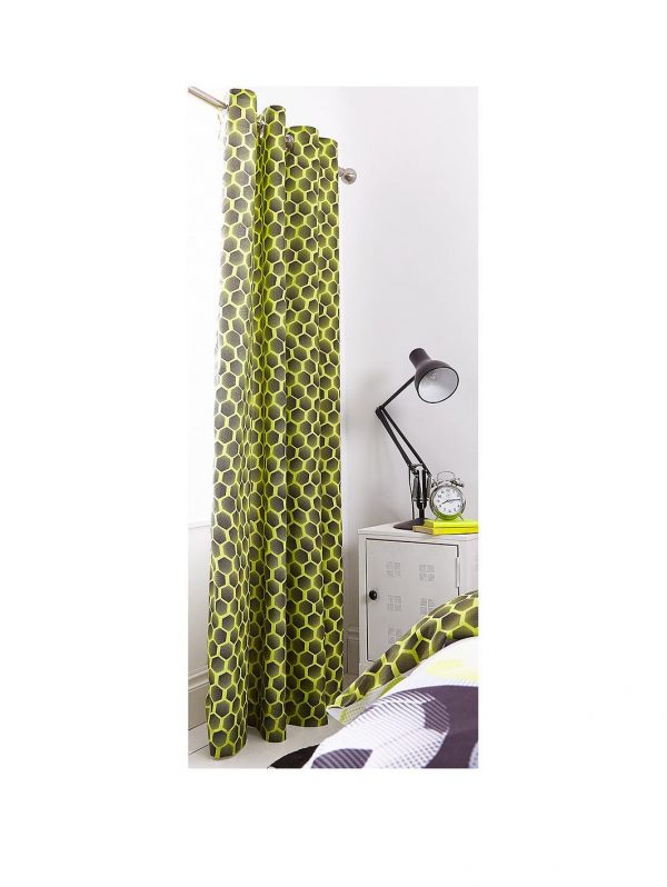 selling neon football eyelet curtains in yellow 5f0194122d59f