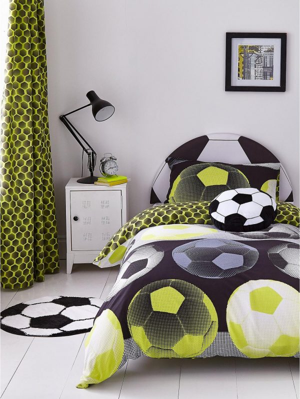 selling neon football eyelet curtains in yellow 5f019412f2679