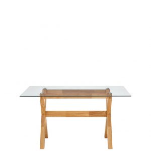 selling new venla 150 cm solid wood and glass dining table 5efc21b04ff8f