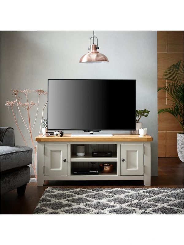 selling oakland painted 100 solid wood ready assembled large tv unit fits up to 55 inch tv 5efd7fac1b9c3