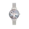 selling olivia burton bejewelled floarals 3d bee floral dial silver mesh watch 5f044c00e973c