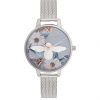 selling olivia burton bejewelled floarals 3d bee floral dial silver mesh watch 5f044c04ed8f3