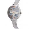 selling olivia burton bejewelled floarals 3d bee floral dial silver mesh watch 5f044c0592b13