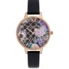 selling olivia burton glasshouse demi floral dial black strap watch 5f044bed8c528