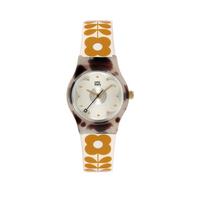 selling orla kiely mini bobby grey tortoise shell case white and tan stem print strap watch 5efc641bf07ff