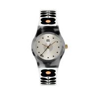 selling orla kiely mini bobby tortoise shell case white and black stem print strap watch 5efc6423e73f9