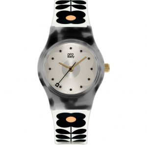 selling orla kiely mini bobby tortoise shell case white and black stem print strap watch 5efc64257ffed