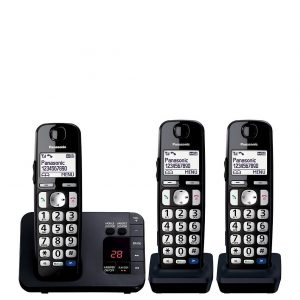selling panasonic kx tge723eb big button dect cordless telephone with nuisance call blocker digital answering machine trio handset pack black 5f1fe780306e5