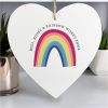 selling personalised rainbow large wooden heart decoration 5efeee1d69a3e