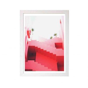 selling pink stairs by rafael farias a3 framed wall art 5efeeeec742cd