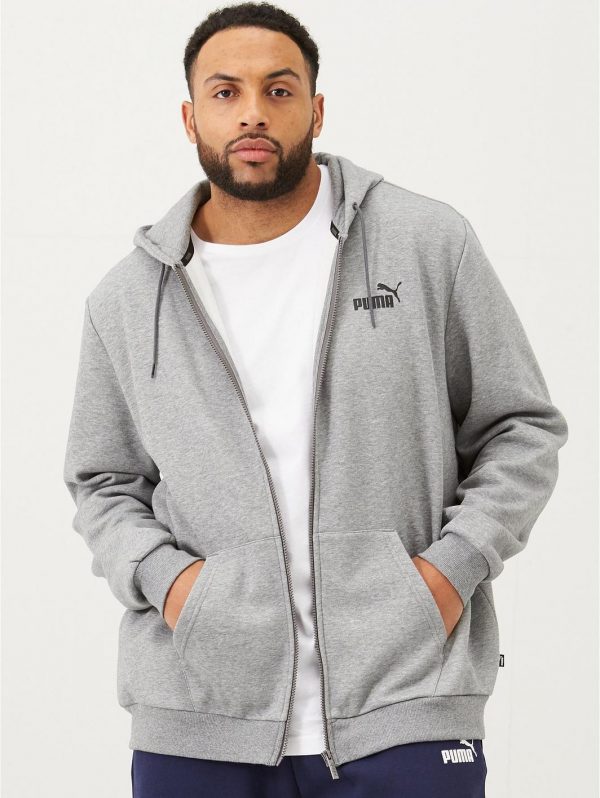 selling plus size essentials full zip hoody grey 5efeea6c3e703