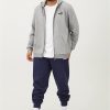 selling plus size essentials full zip hoody grey 5efeea6df0800