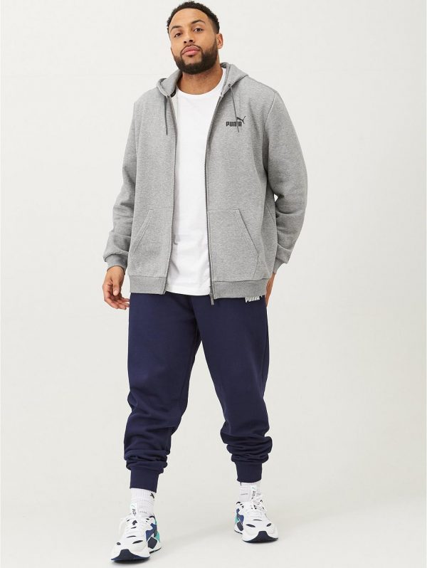 selling plus size essentials full zip hoody grey 5efeea6df0800