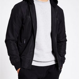 selling royce bomber with jersey removable hood black 5f228378c95f0