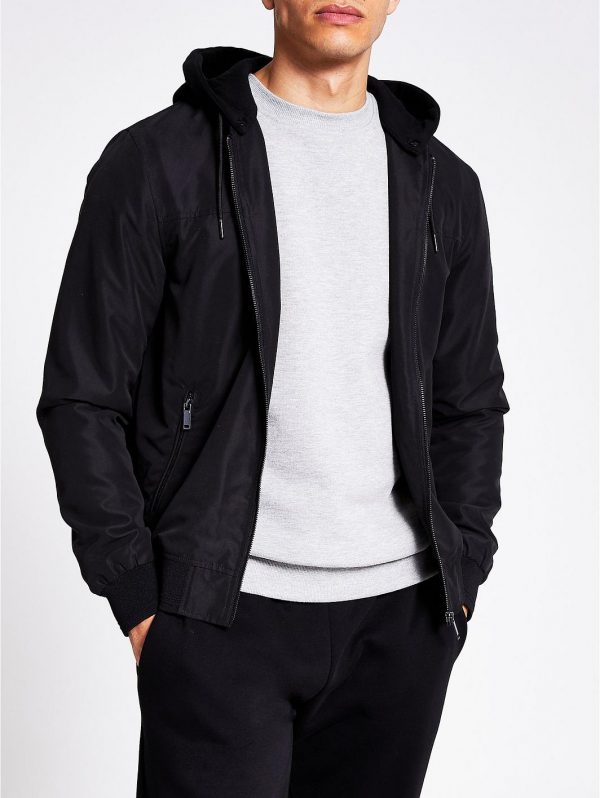 selling royce bomber with jersey removable hood black 5f228378c95f0