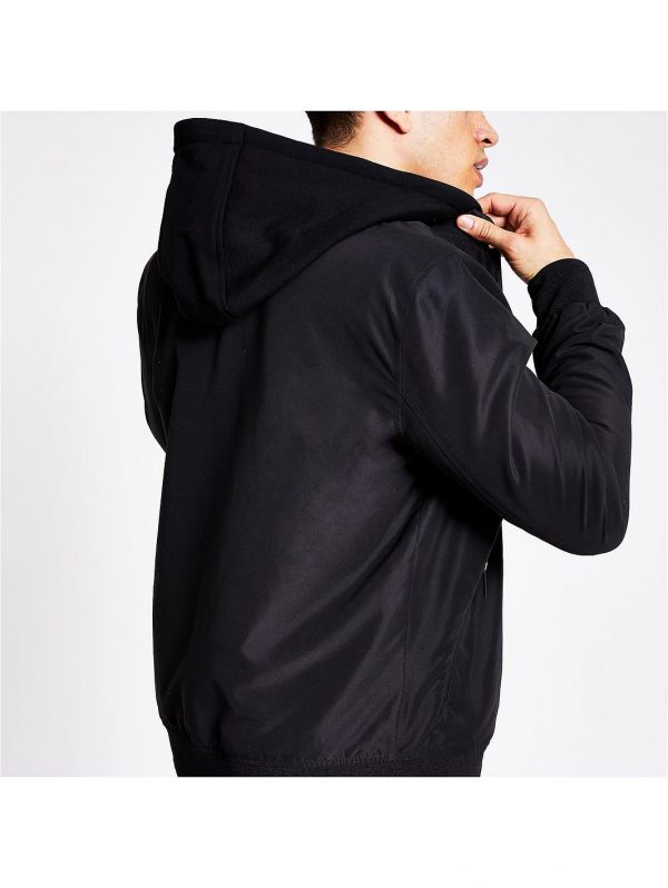 selling royce bomber with jersey removable hood black 5f228381c8fb9
