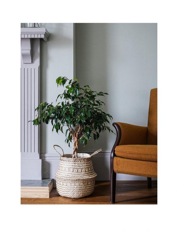 selling seagrass tribal white lined basket 5f1d23b11293e