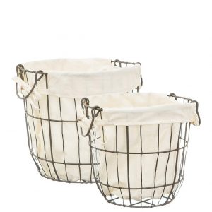 selling set of 2 round wire storage baskets with lining 5f003f20d2de2