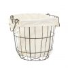 selling set of 2 round wire storage baskets with lining 5f003f2310610