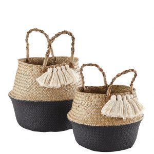 selling set of 2 tasseled belly baskets 5f003f828eb38