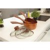 selling set of 3 copper stone non stick saucepans with lids 5f05b22c48934