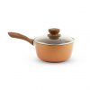 selling set of 3 copper stone non stick saucepans with lids 5f05b2301bb42