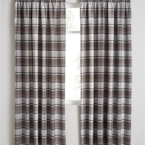 selling shetland check faux wool pleated curtains 5f0196335d37e