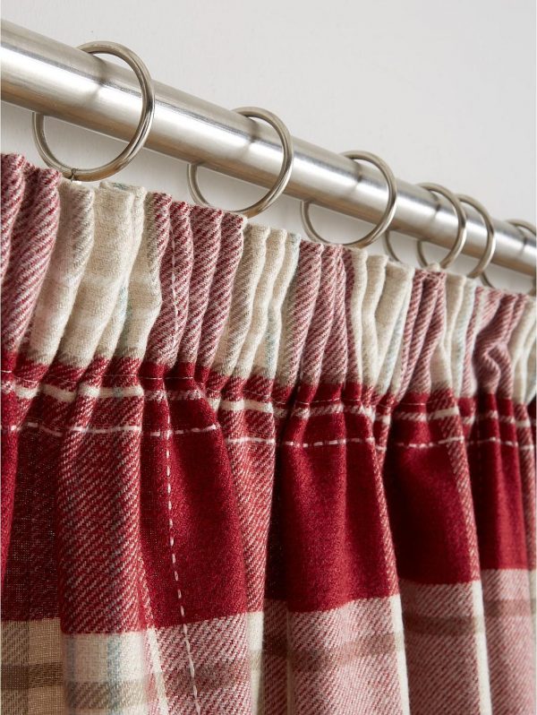selling shetland check faux wool pleated curtains 5f019635aee53