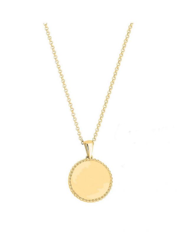 selling simply silver gold plated sterling silver personalised engravable beaded edge pendant 5efdc03fbd63e