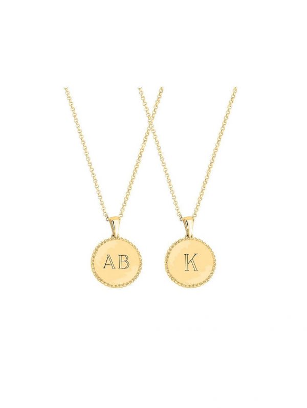 selling simply silver gold plated sterling silver personalised engravable beaded edge pendant 5efdc040cb34a