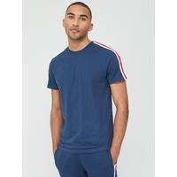 selling sports tape short sleeve t shirt navy 5f07180452221