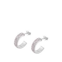 selling sterling silver crystal pave half hoop earrings 5efc644e5e3ba