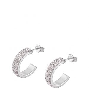 selling sterling silver crystal pave half hoop earrings 5efc64524871a