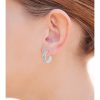 selling sterling silver crystal pave half hoop earrings 5efc64531aecc