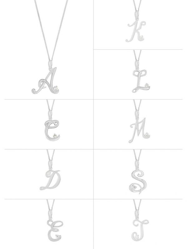 selling sterling silver cubic zirconia initial pendant 5f044c104cf6e