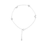 selling sterling silver cubic zirconia moon star anklet 5efc63bf48220