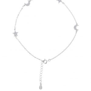 selling sterling silver cubic zirconia moon star anklet 5efc63c2ccb23