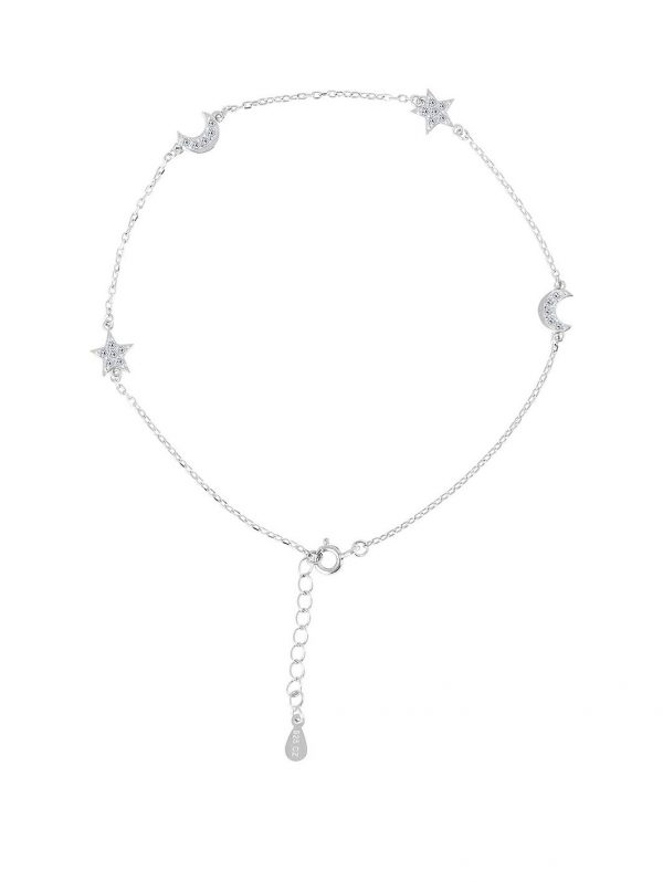 selling sterling silver cubic zirconia moon star anklet 5efc63c2ccb23