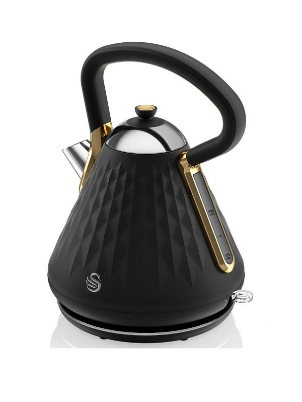 selling swan gatsby range 1 7 litre kettle black gold 5f06b6cddad4d