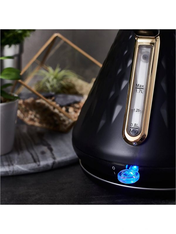 selling swan gatsby range 1 7 litre kettle black gold 5f06b6cfc93ff