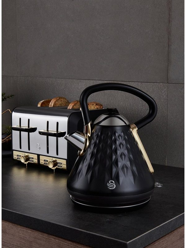selling swan gatsby range 1 7 litre kettle black gold 5f06b6d066dbd