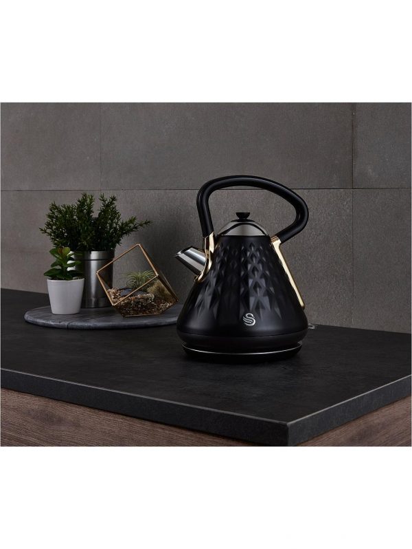 selling swan gatsby range 1 7 litre kettle black gold 5f06b6d100e11
