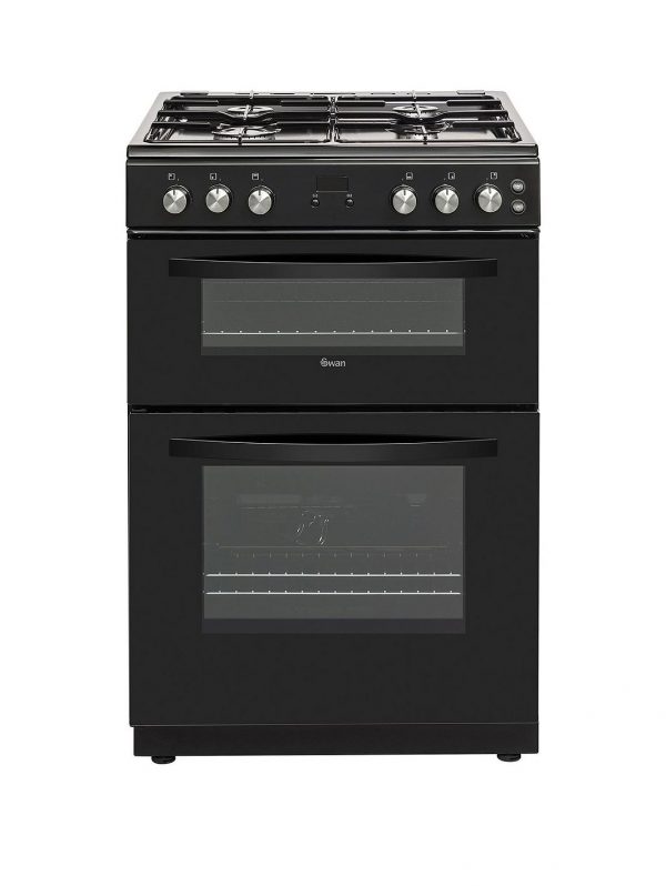 selling swan sx15862b 60cm double gas cooker black 5f081be609d39