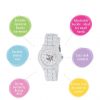 selling tikkers silver butterfly dial white silicone strap watch with purse and necklace kids gift set 5efed9e40ef02